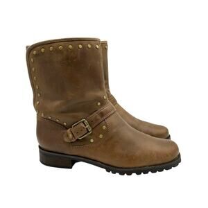 Corso Como Seminole Ankle Boots Size 8 Brown Leather Studded Moto